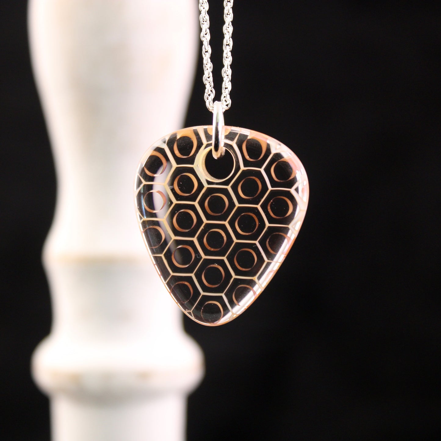 "Silhouette" Guitar Pick Honeyglass Necklace
