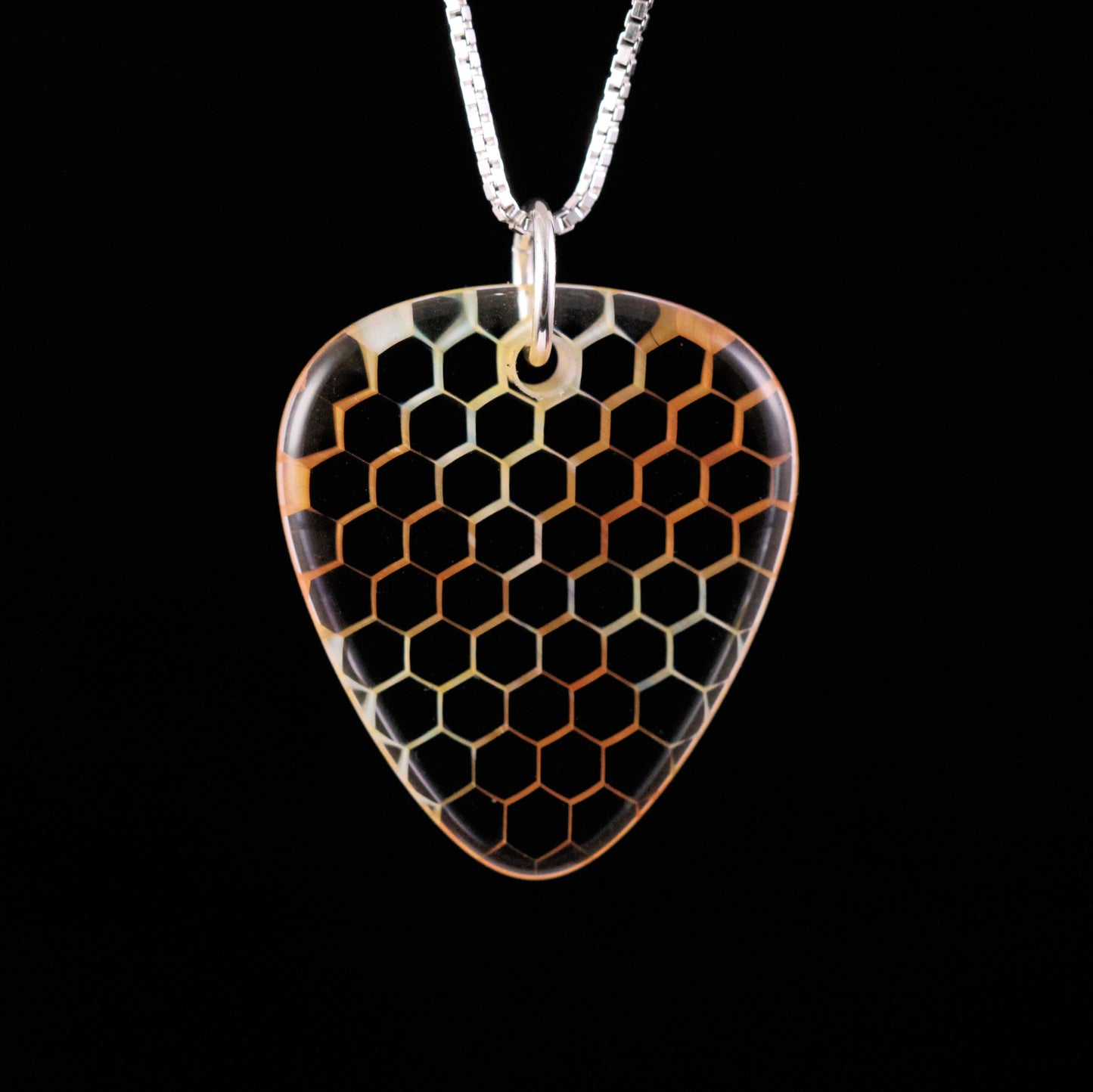 "Tesselation" Guitar Pick Honeyglass Necklace