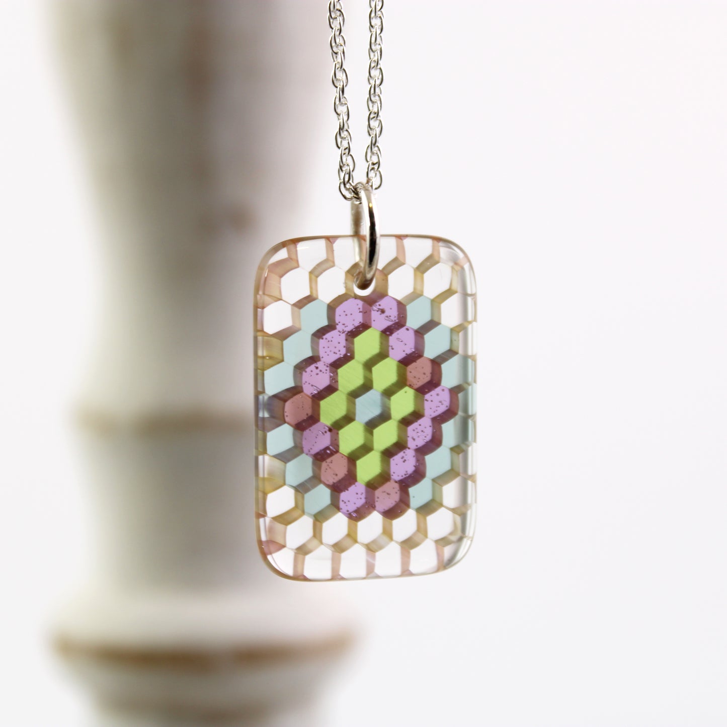 "Arcane" Rectangular Honeyglass Necklace