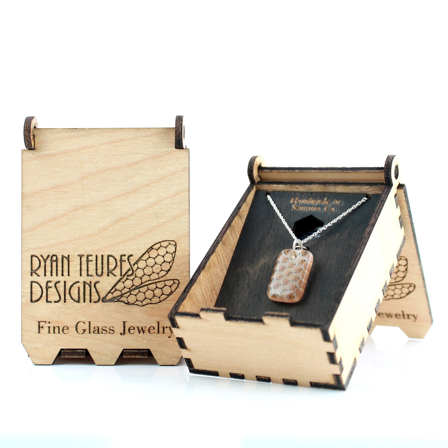 "Silhouette" Rectangular Honeyglass Necklace