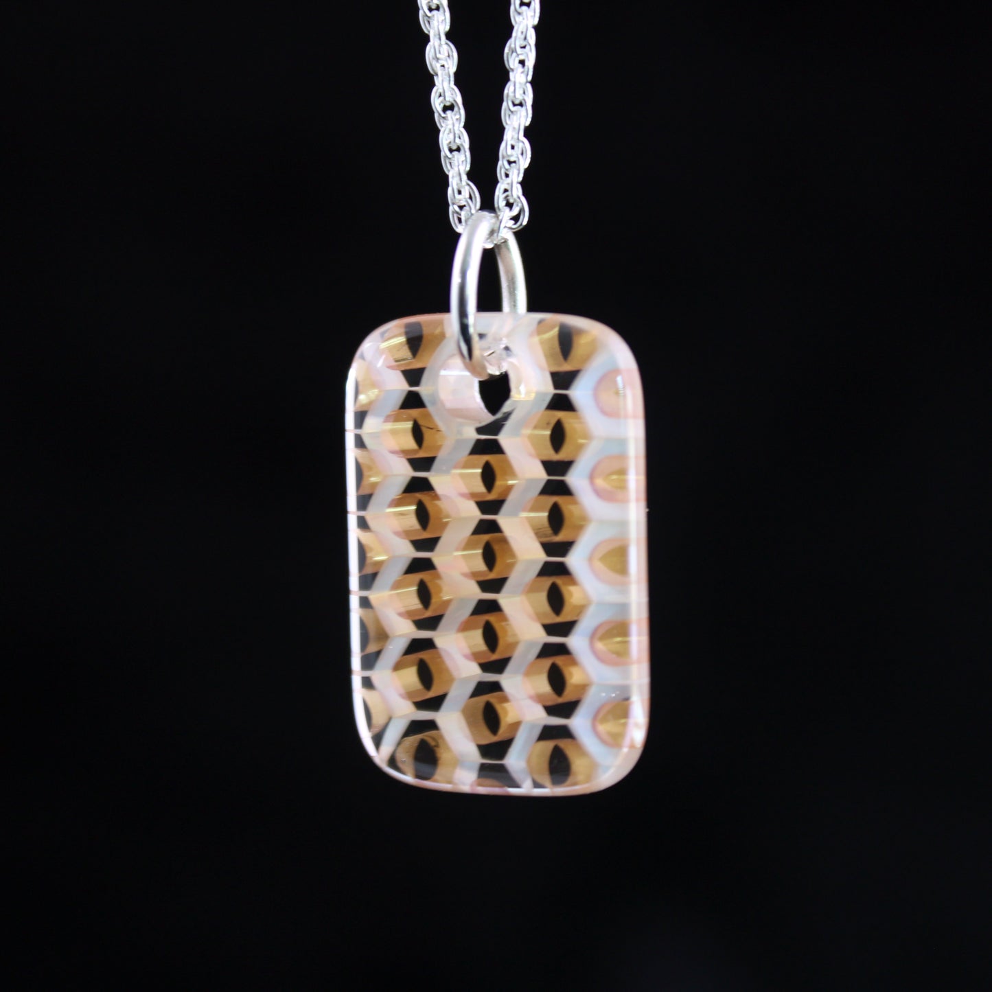 "Silhouette" Rectangular Honeyglass Necklace