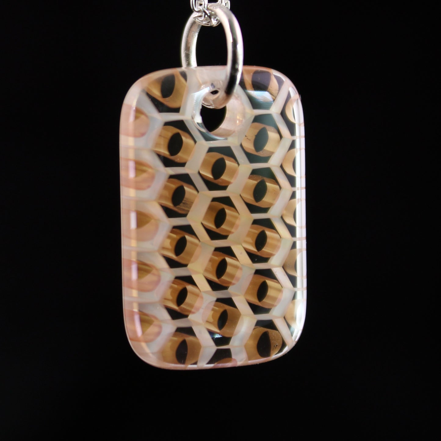 "Silhouette" Rectangular Honeyglass Necklace