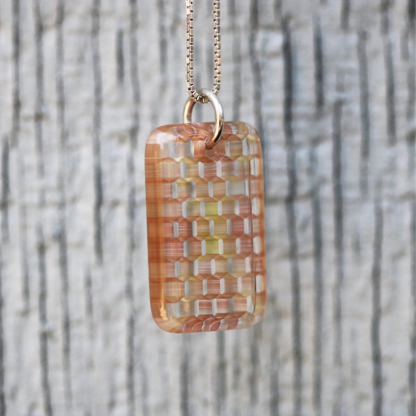 "Nexus" Rectangular Honeyglass Necklace
