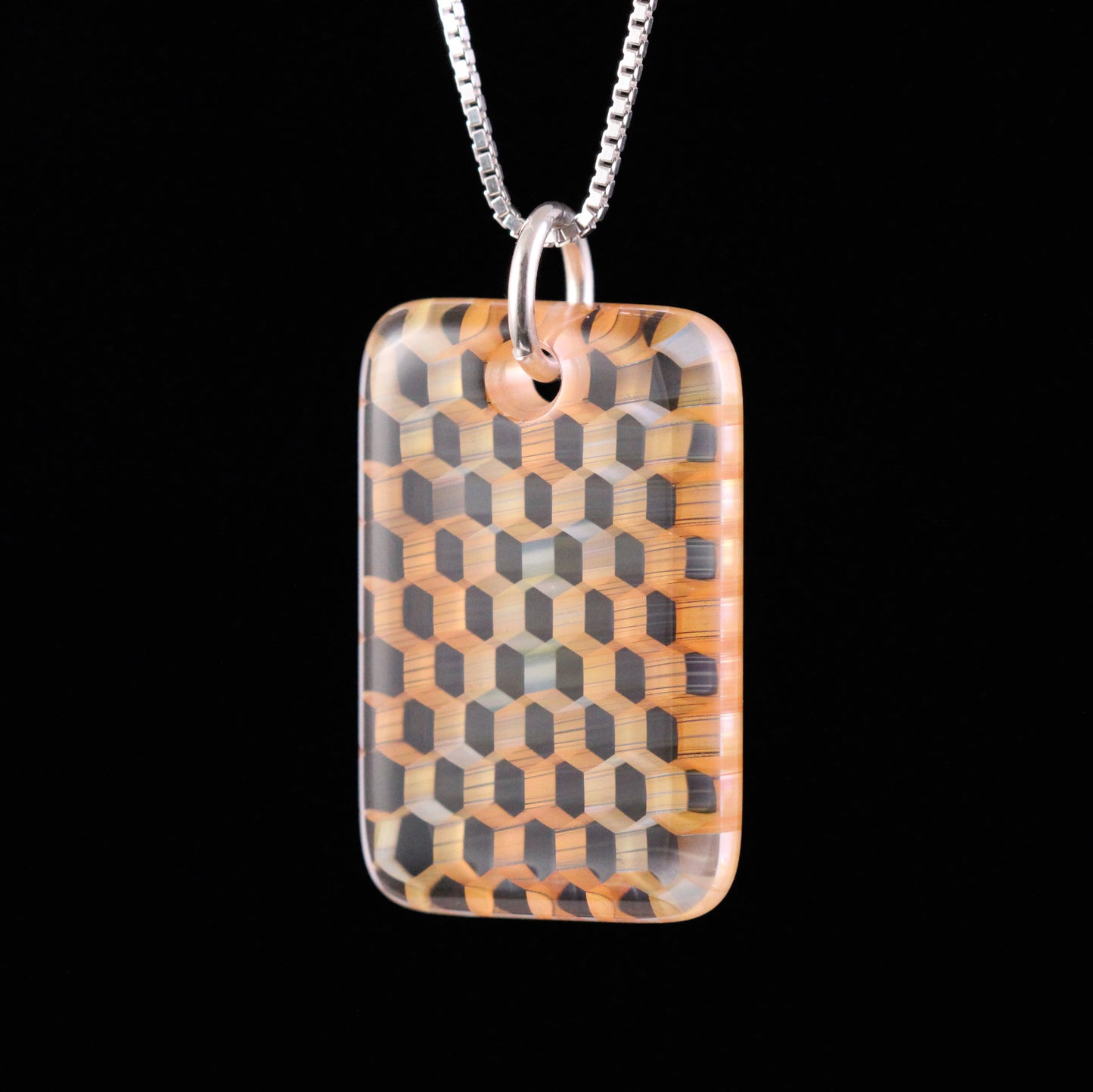 "Nexus" Rectangular Honeyglass Necklace
