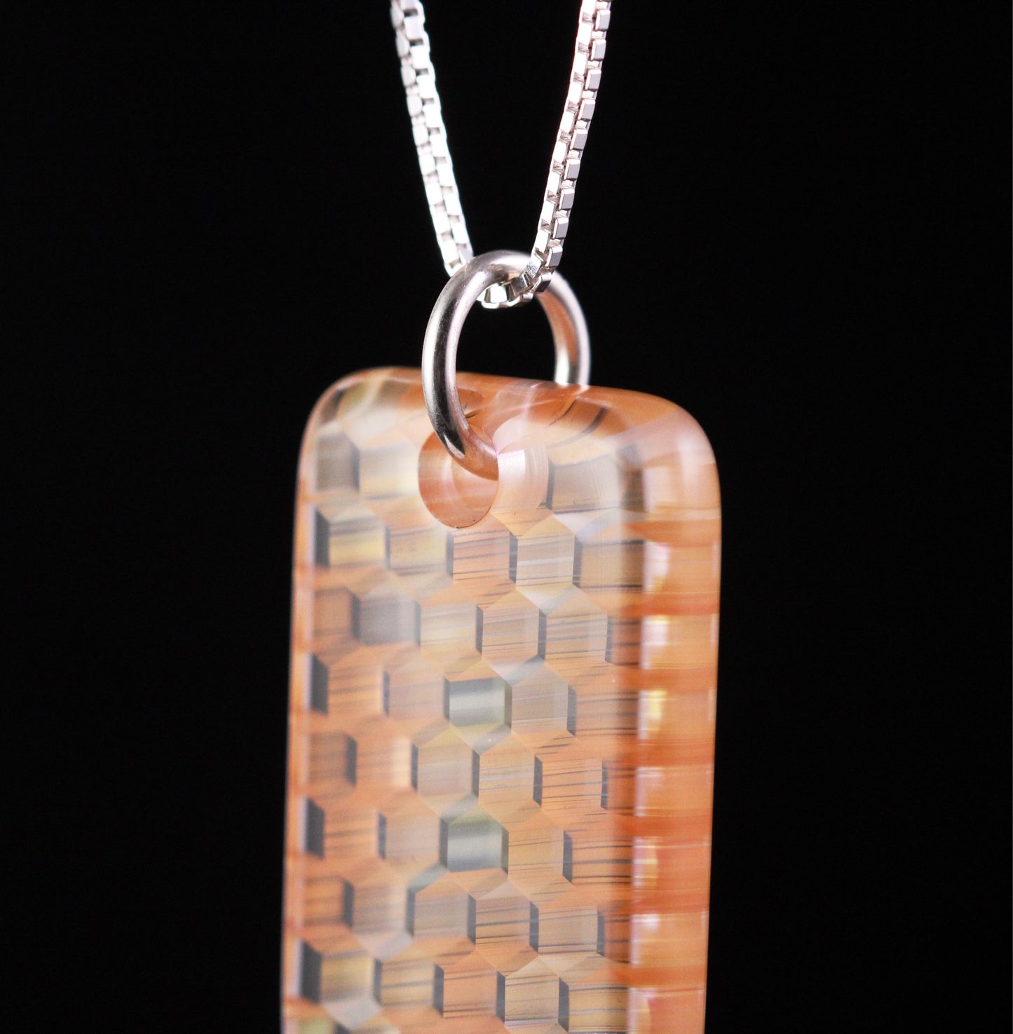 "Nexus" Rectangular Honeyglass Necklace