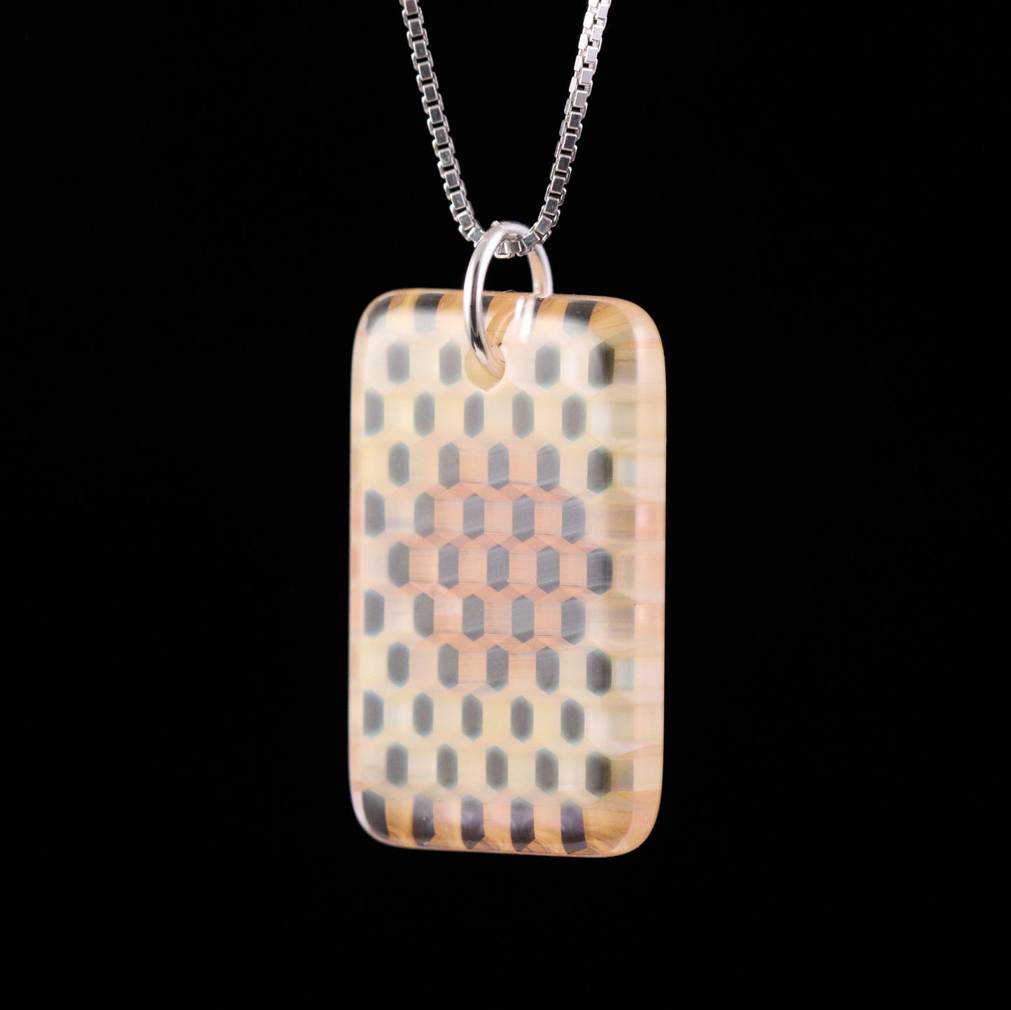 "Luminescence" Rectangular Honeyglass Necklace
