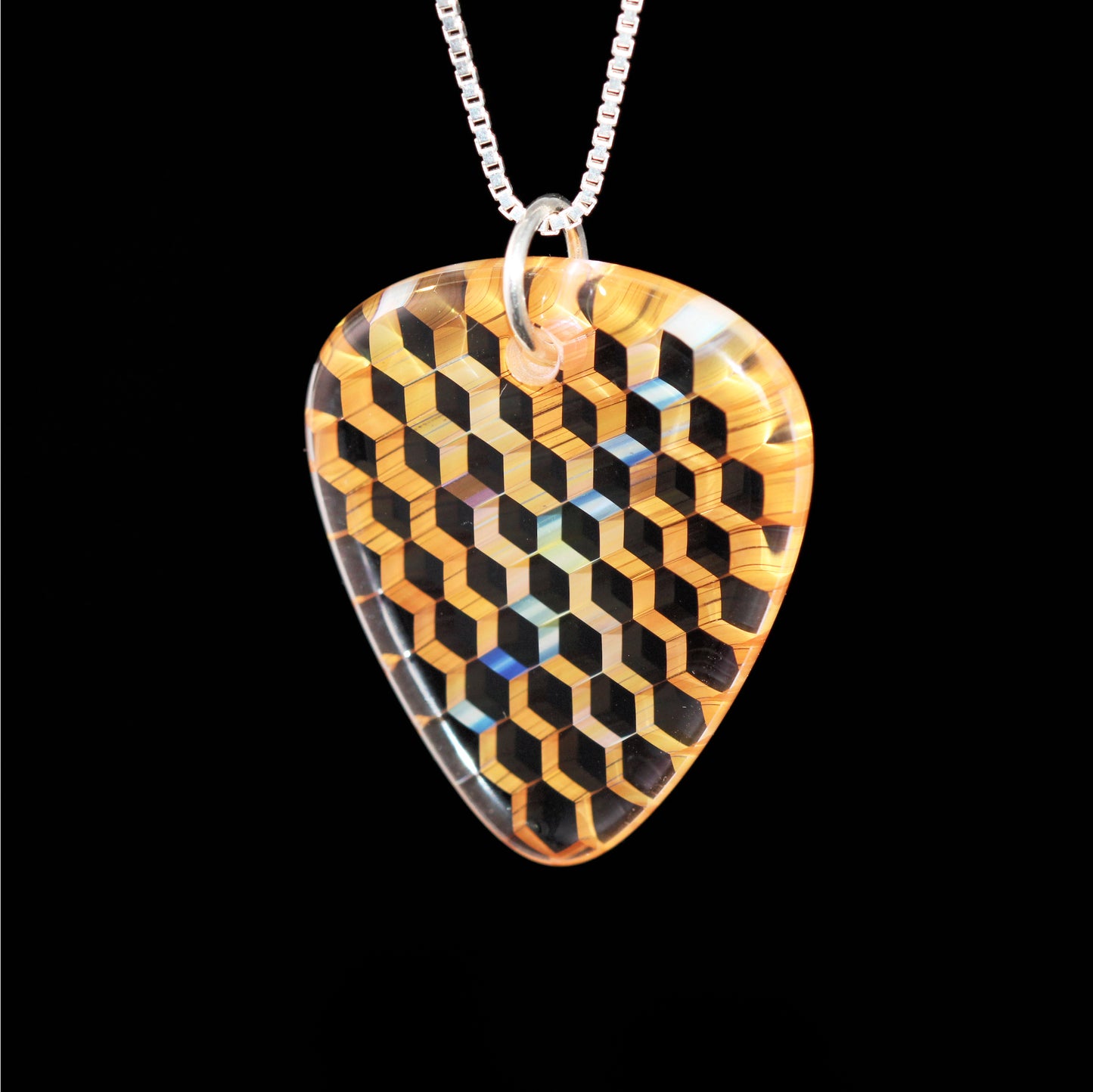 "Nexus" Guitar Pick Honeyglass Necklace
