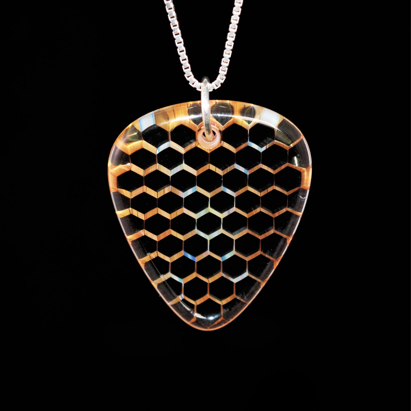 "Nexus" Guitar Pick Honeyglass Necklace