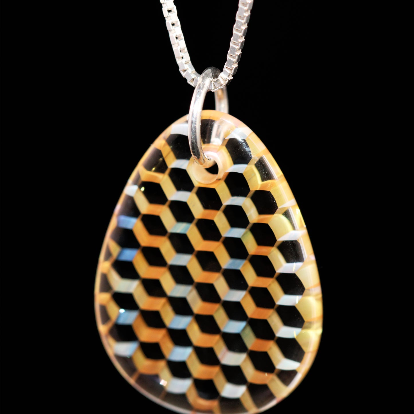 "Echo" Teardrop Honeyglass Necklace