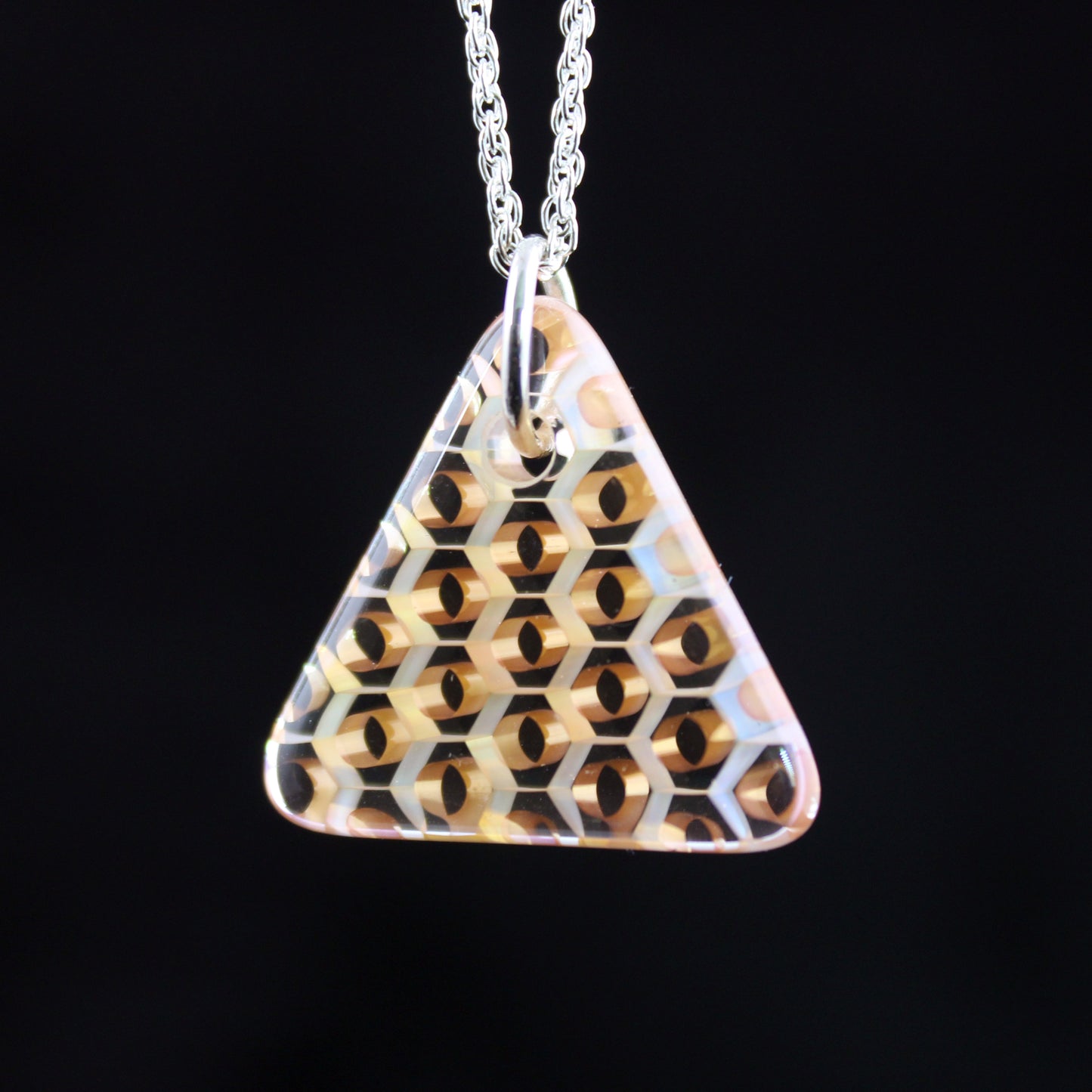 "Silhouette" Triangular Honeyglass Necklace