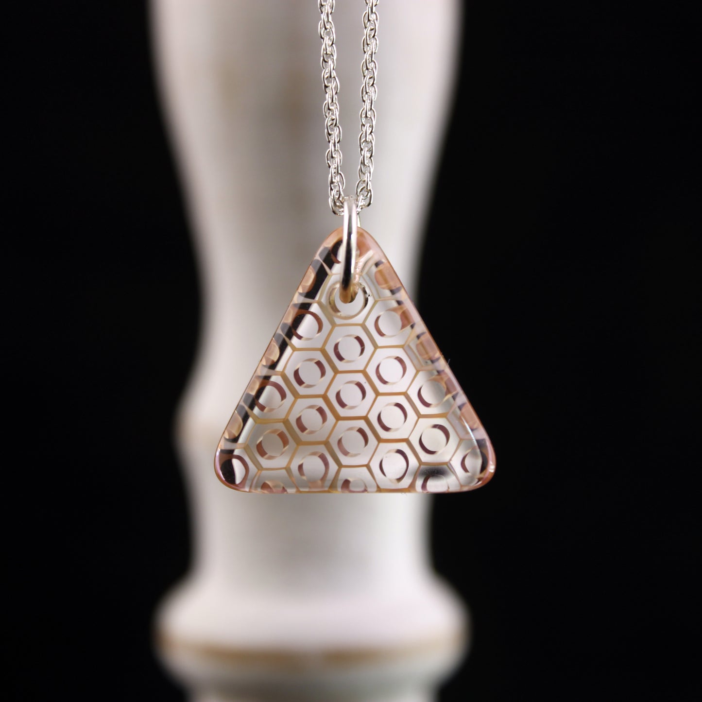 "Silhouette" Triangular Honeyglass Necklace