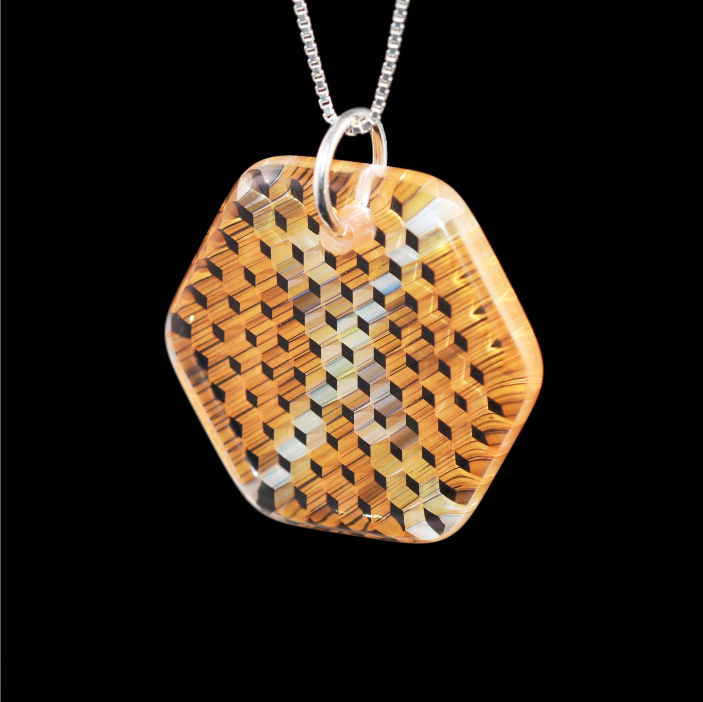 "Nexus" Hex Honeyglass Necklace