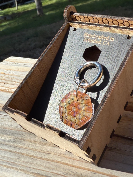 Hexagon Honeyglass Dog Tag
