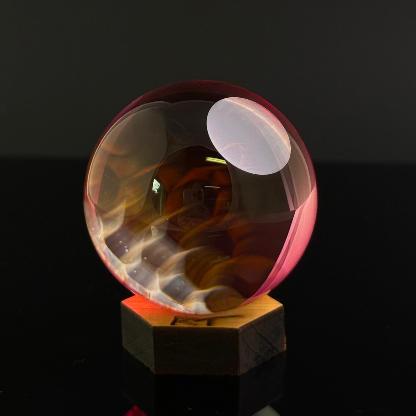 42mm Window Marble with Gold Ruby