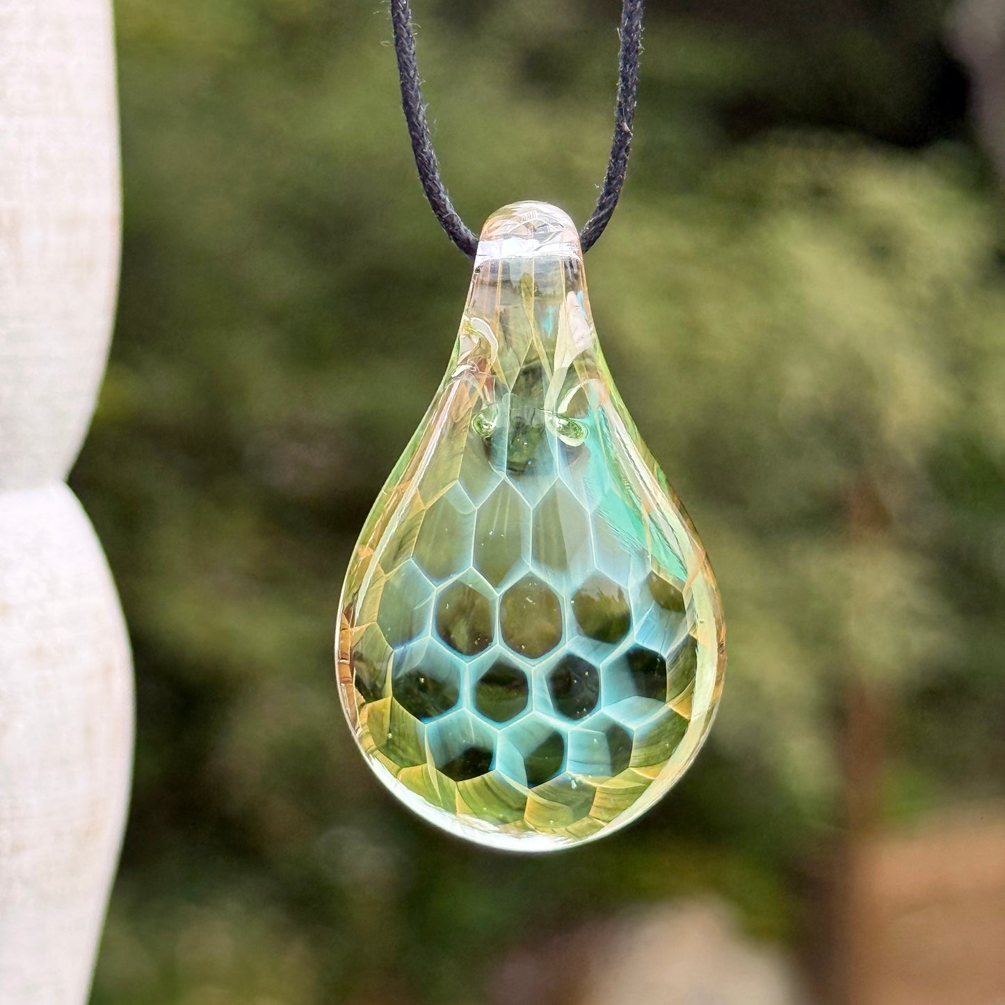Honey Drop Pendant in Transparent Green