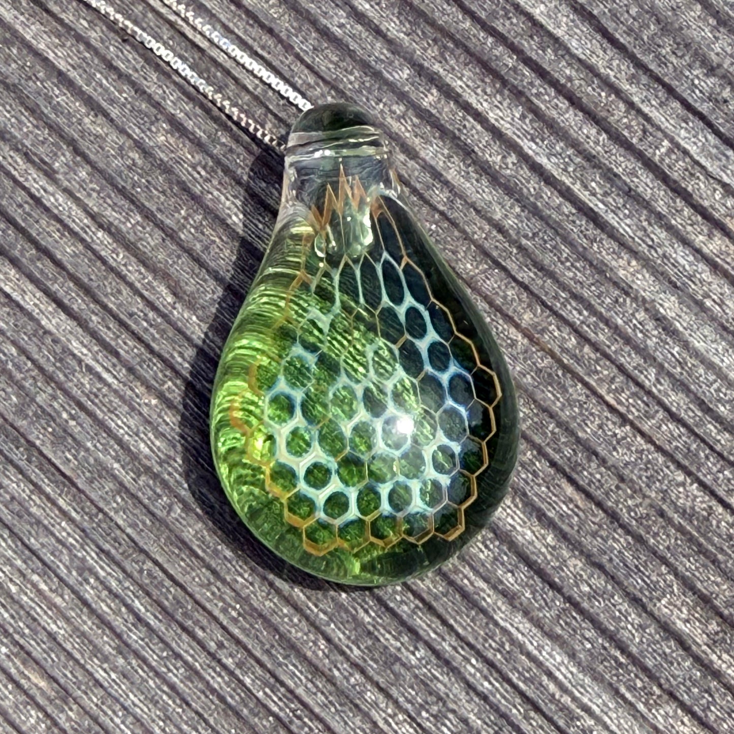Honey Drop Pendant in Transparent Green