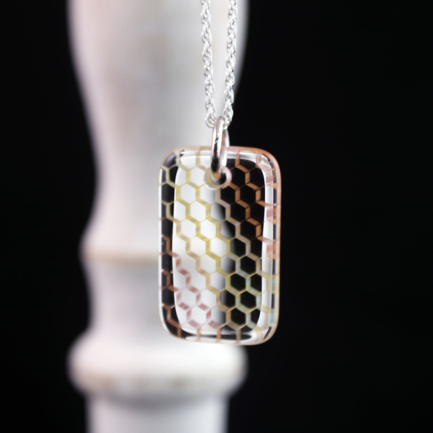 "Ephemeral" Rectangular Honeyglass Necklace