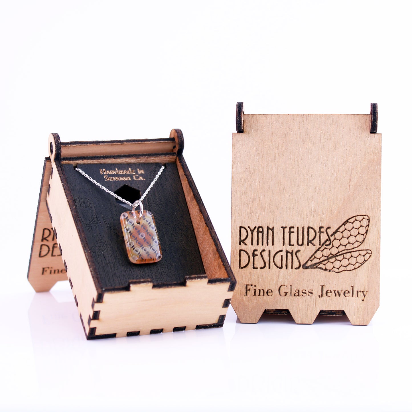 "Celestial" Rectangular Honeyglass Necklace