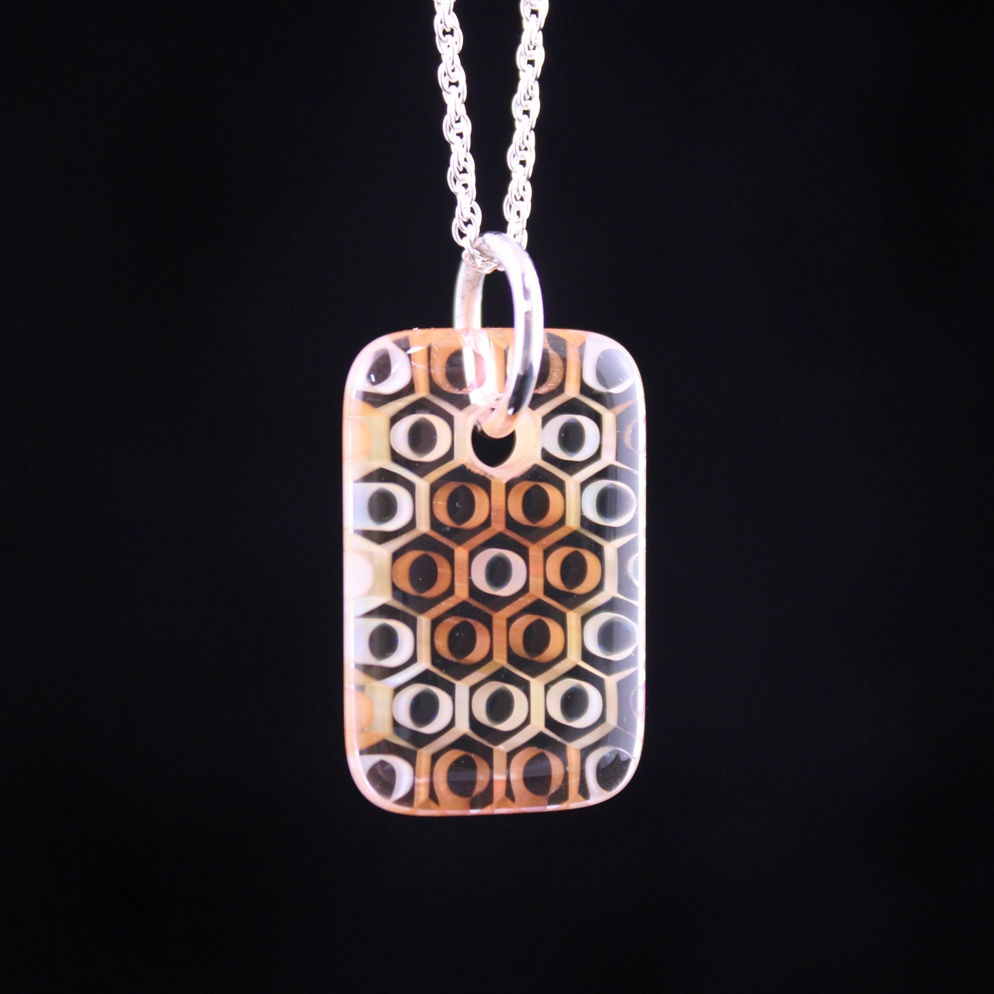 "Celestial" Rectangular Honeyglass Necklace