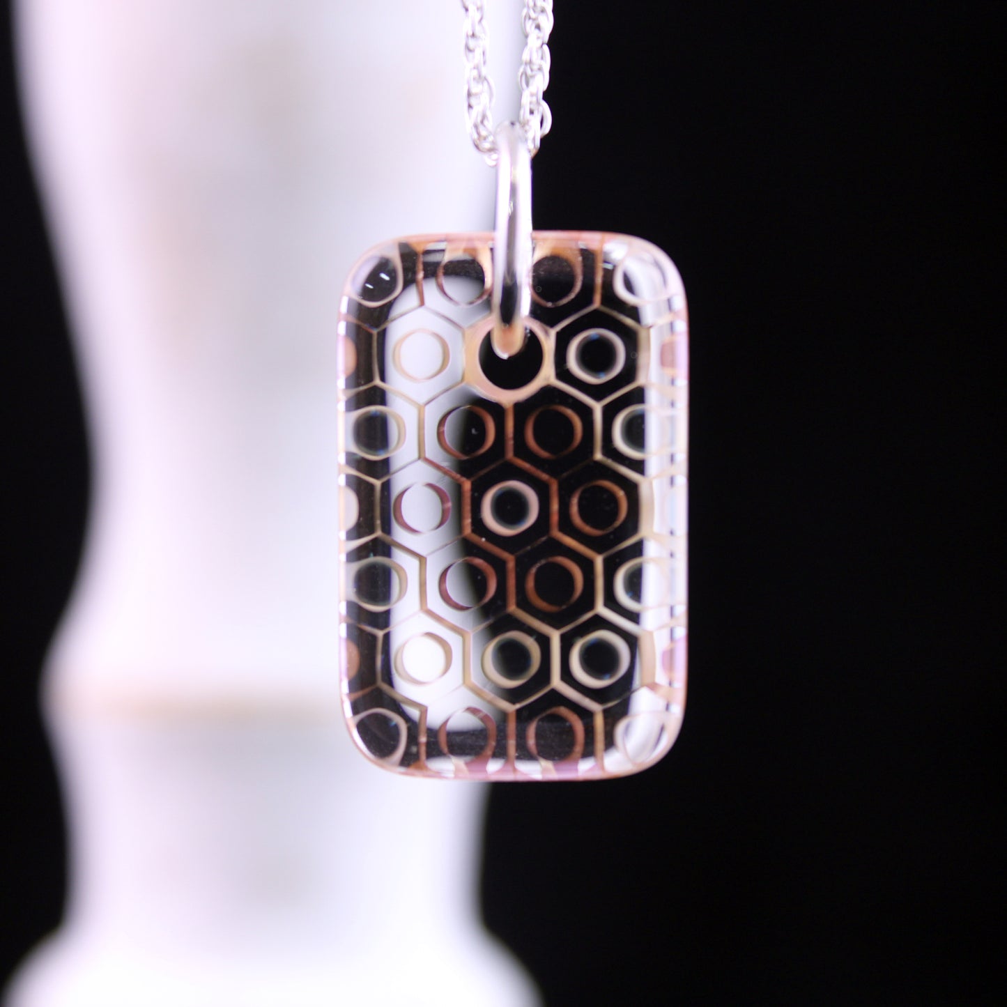 "Celestial" Rectangular Honeyglass Necklace