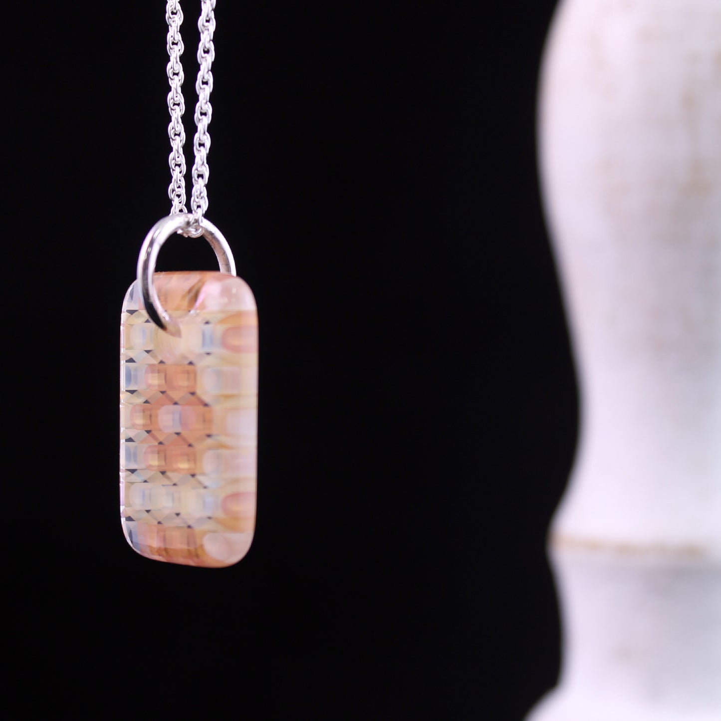 "Celestial" Rectangular Honeyglass Necklace