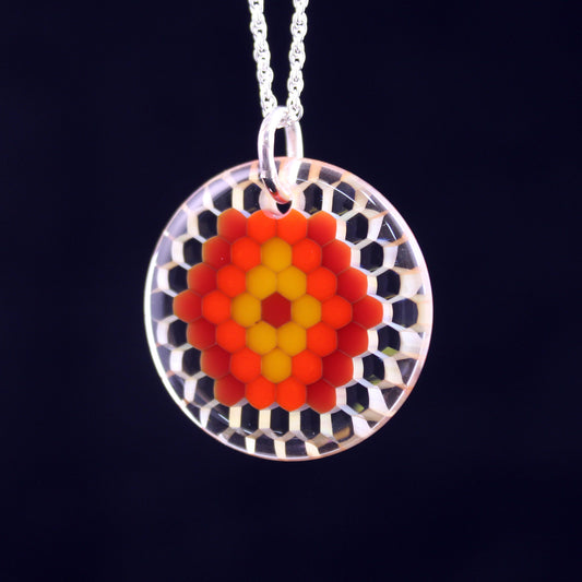 "Helios" Circular Honeyglass Necklace