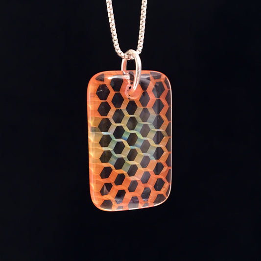 "Quasar" Rectangular Honeyglass Necklace