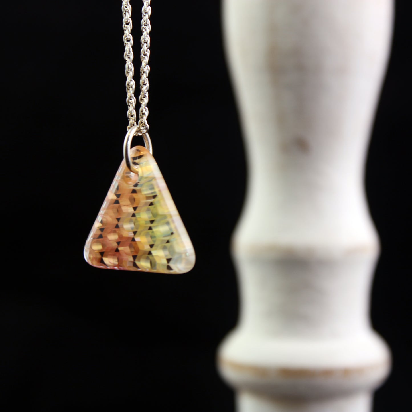 "Duality" Triangular Honeyglass Necklace