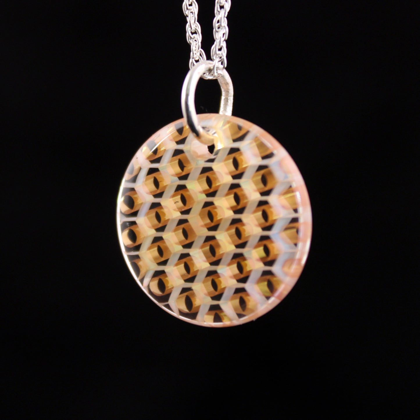 "Silhouette" Circular Honeyglass Necklace
