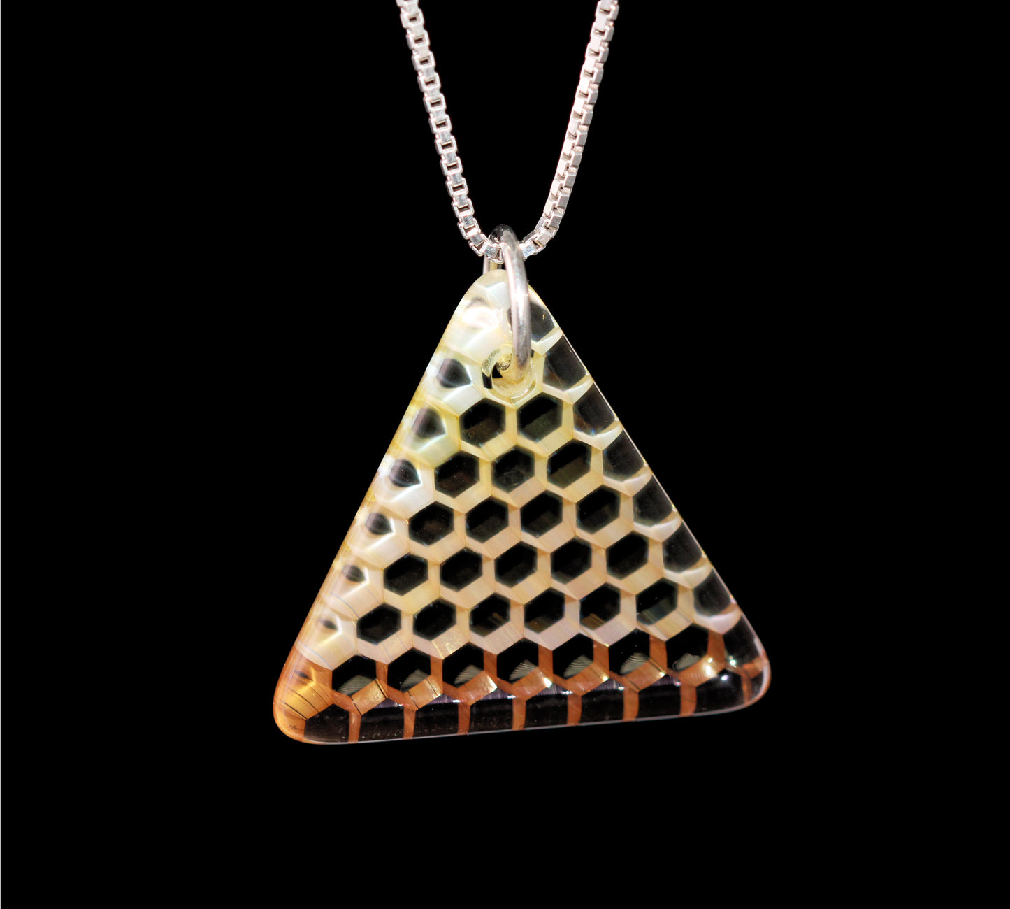 "Transition" Triangular Honeyglass Necklace