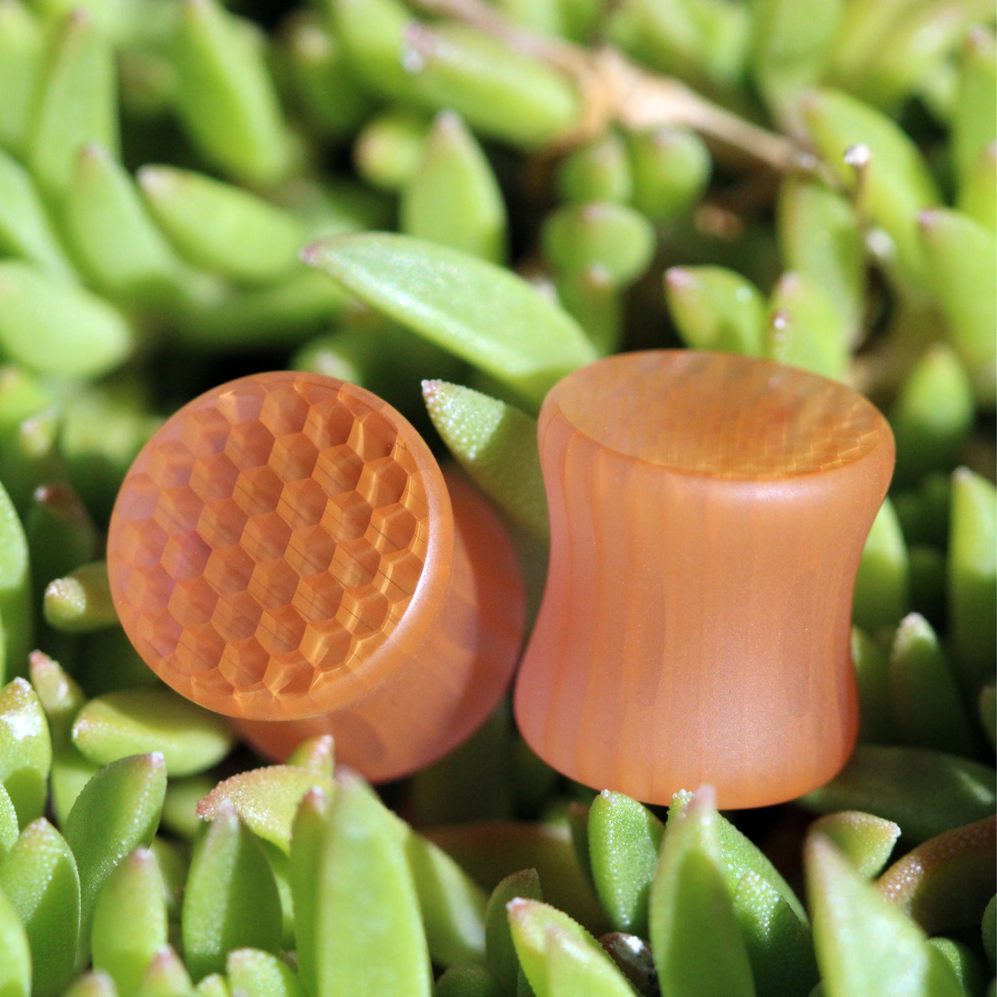 Gold Honeyglass Saddle Plugs