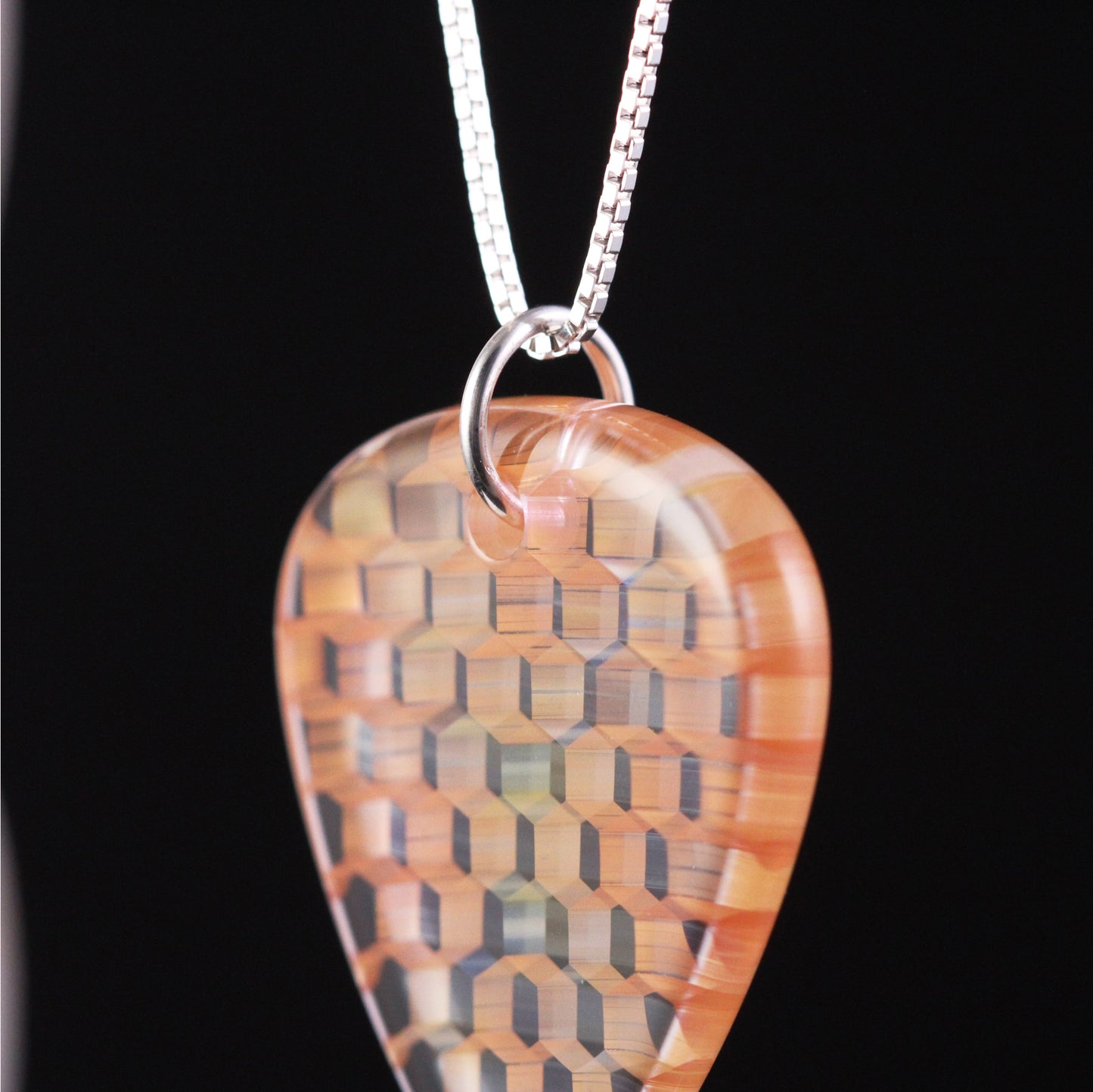 "Tesselation" Guitar Pick Honeyglass Necklace
