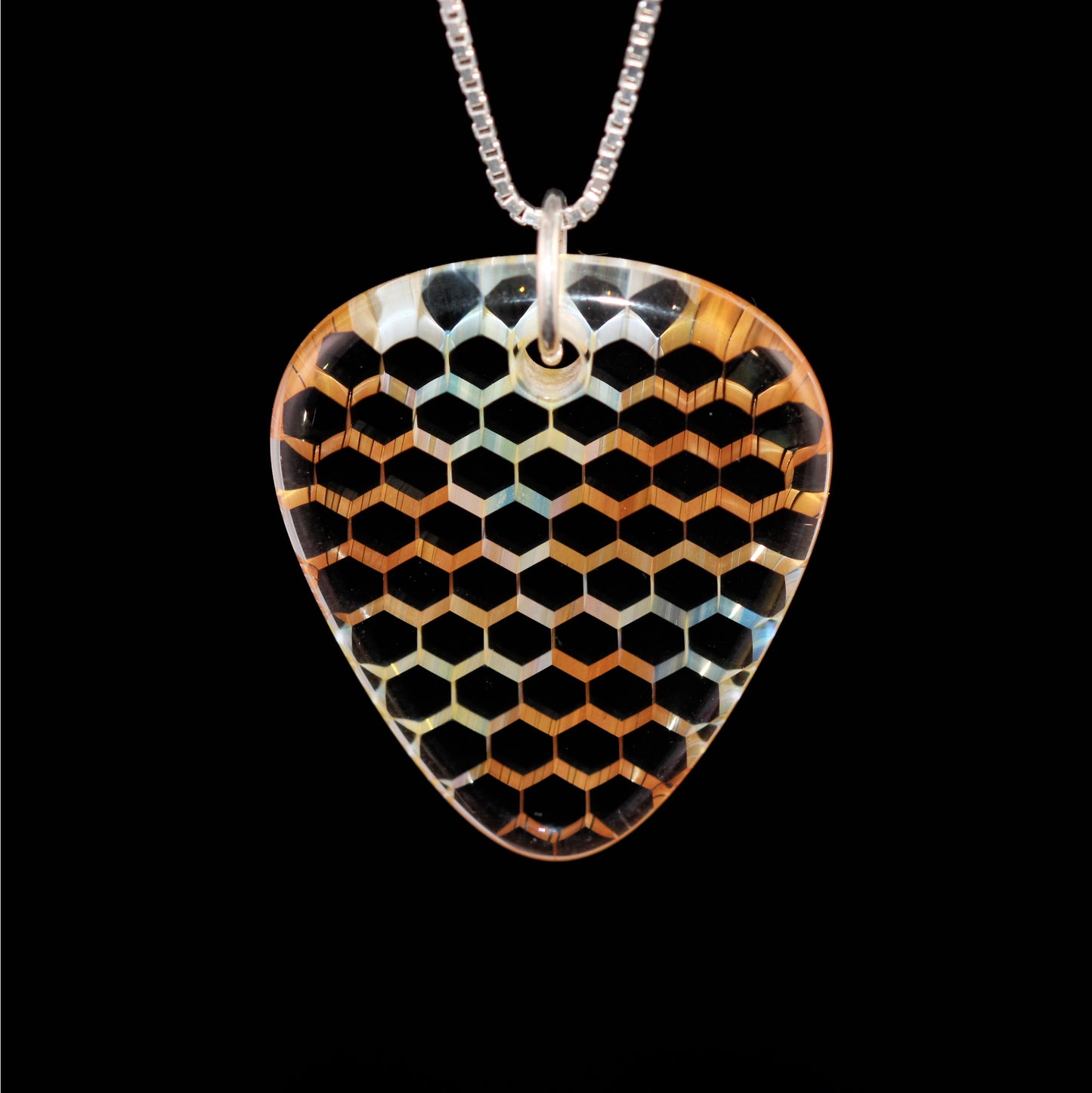 "Tesselation" Guitar Pick Honeyglass Necklace