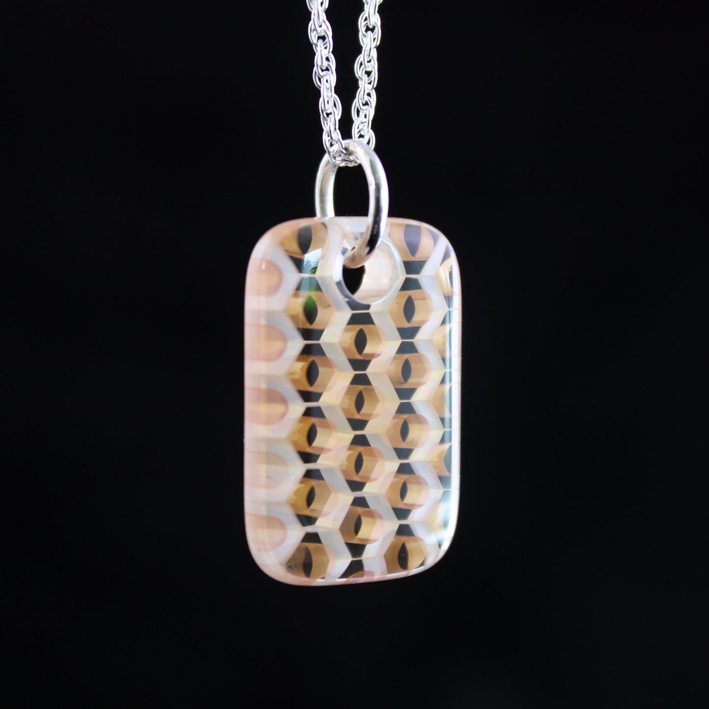 "Silhouette" Rectangular Honeyglass Necklace