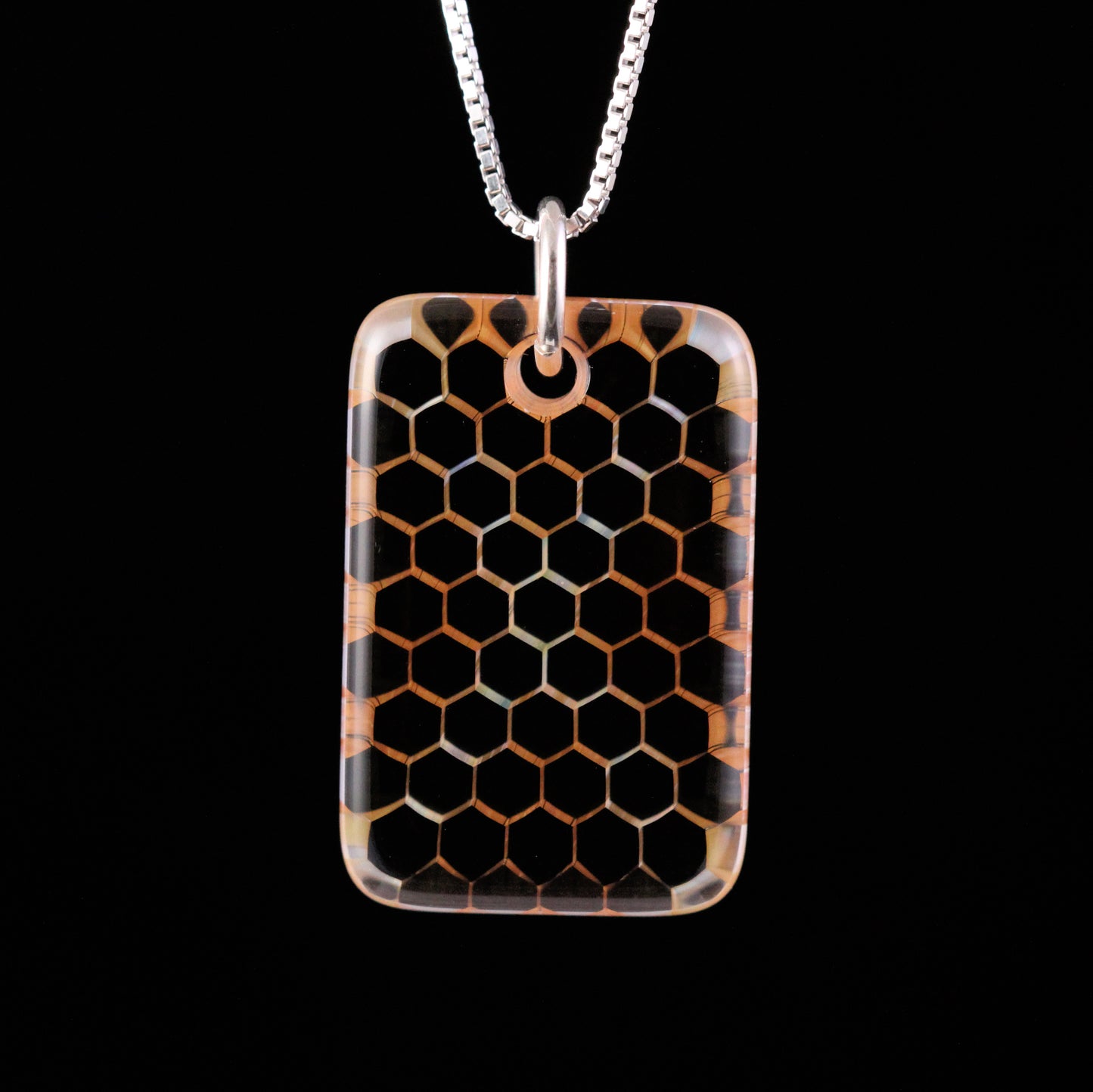 "Nexus" Rectangular Honeyglass Necklace