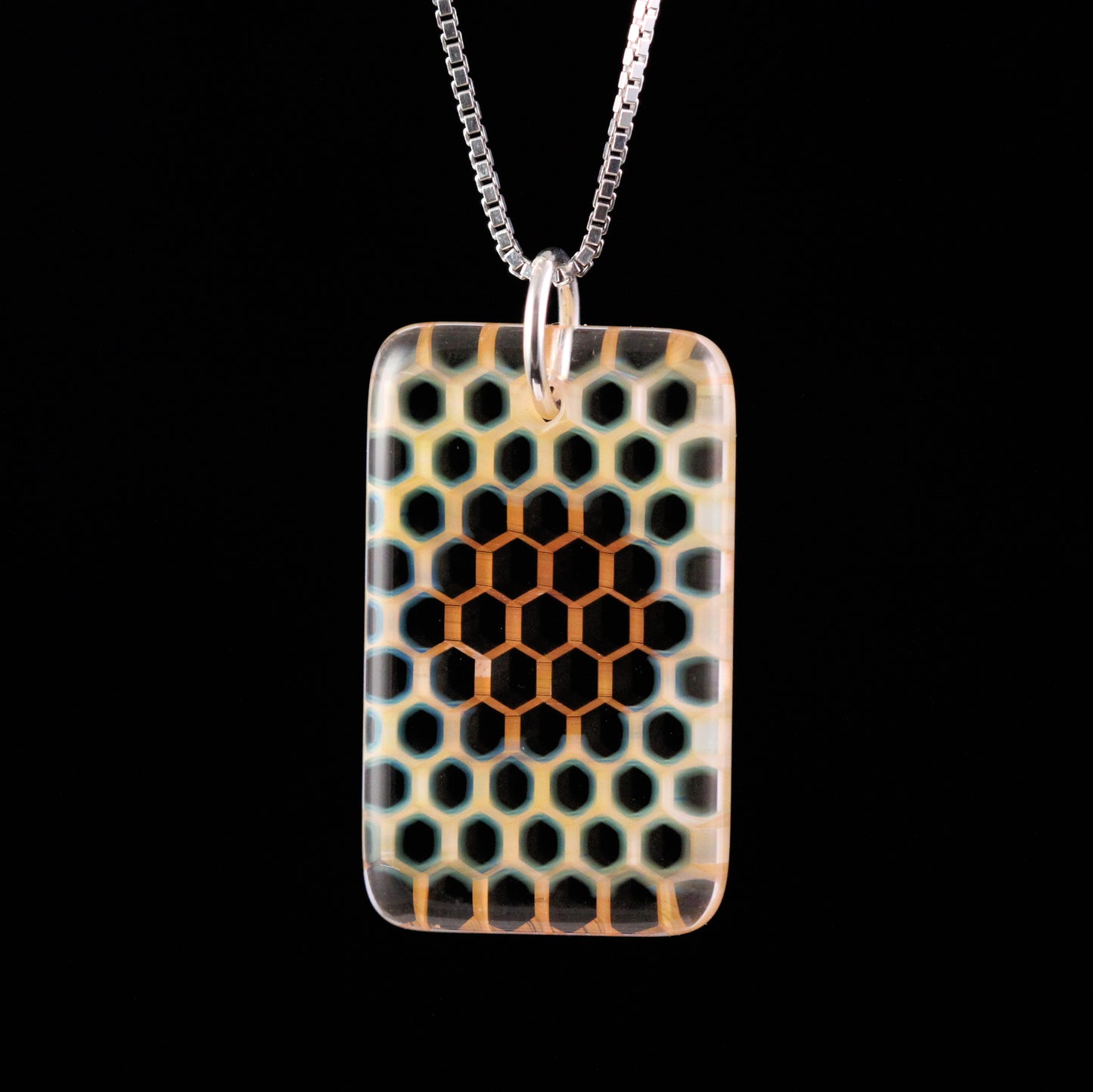 "Luminescence" Rectangular Honeyglass Necklace