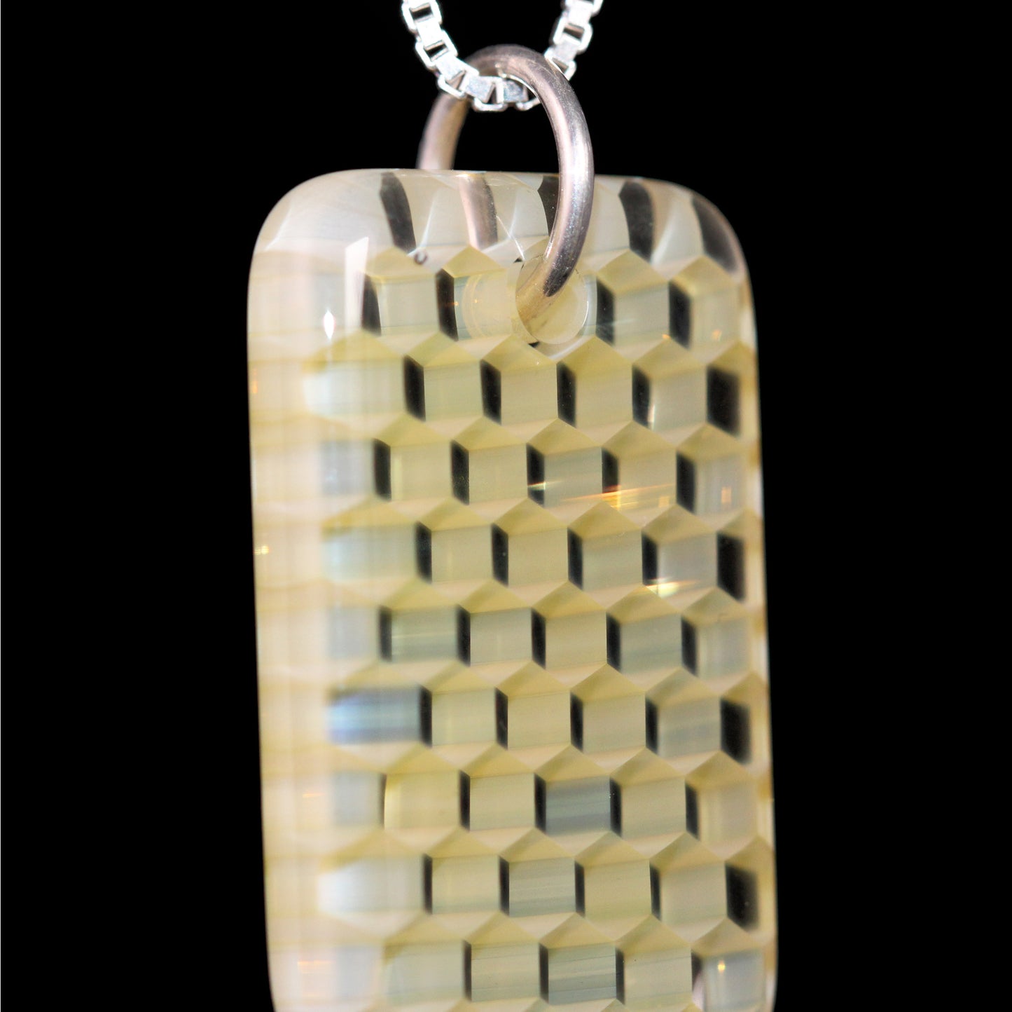 "Asimi" Rectangular Honeyglass Necklace