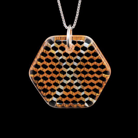 "Nexus" Hex Honeyglass Necklace
